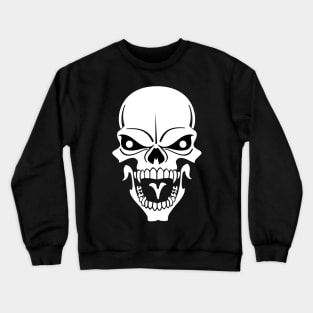 Angry Black and White Skull Crewneck Sweatshirt